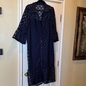 Julia Jordan Midnight Lace Shirt Dress